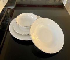 Ar Yıldız 24 Parça Liana Tulu Organik Gold Yemek Takımı