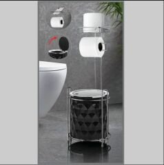 Kosova Wc Kağıtlık Yedekli Krom Siyah DMD-121