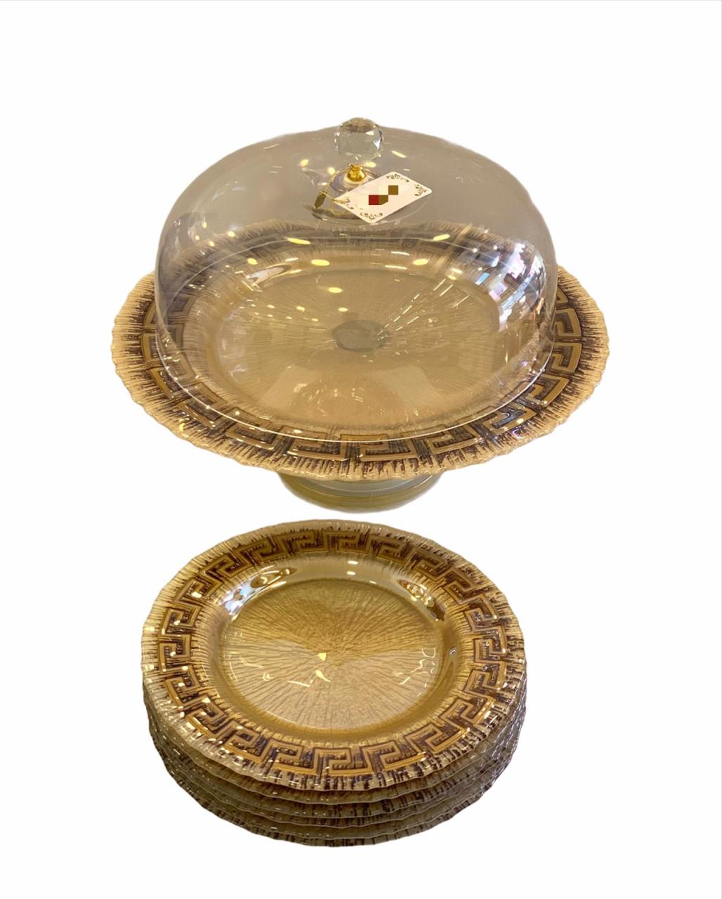 Biev 7 Parça İkram Seti Versace Brown TCH412