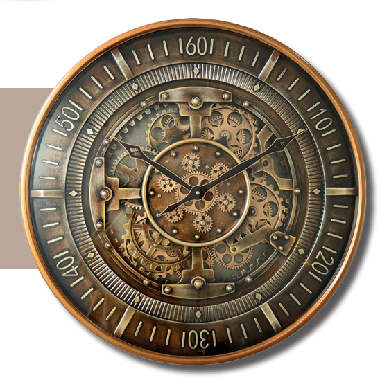 Arow Duvar Saati Dekoratif Bakır Eskitme TR-6565