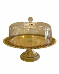 Biev Ayaklı Kek Fanusu Kapaklı Versace Brown TCH409