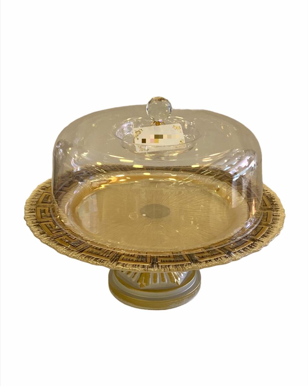 Biev Ayaklı Kek Fanusu Kapaklı Versace Brown TCH409