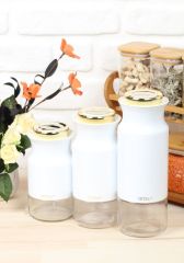 Arow Kavanoz Seti 3 Lü Lady Beyaz TR-1616