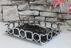 Çerçi Tepsi Mermer Desenli Metal 30 Cm NF56