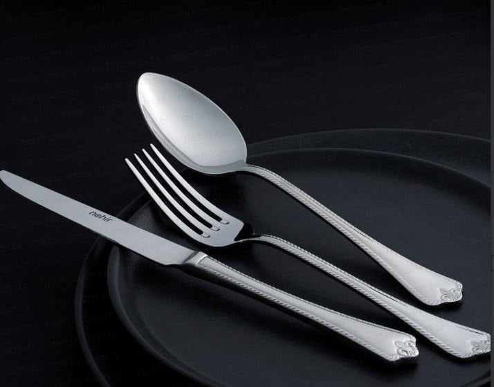 Nehir 89 Parça Fulya Sade Deri Kutulu Çatal Kaşık Bıçak Seti