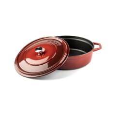 Hosse 28 Cm Demir Döküm Kırmızı Kısa Tencere HS-STC28/B