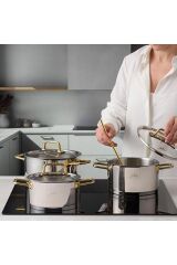 Jumbo Assos 3 Lü Midi Tencere Seti Titanyum Gold