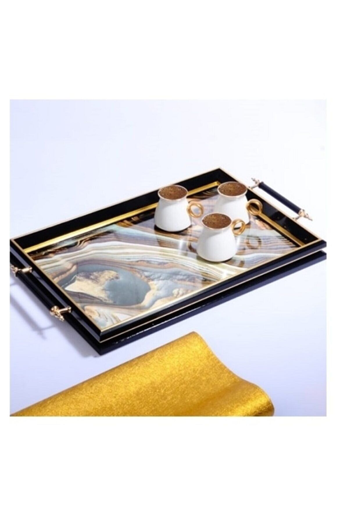 Kosova Tepsi Kulplu Ekruli Desen SA-209