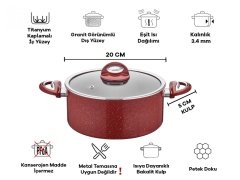 Taç 20 Cm Granit Derin Tencere TT-1129