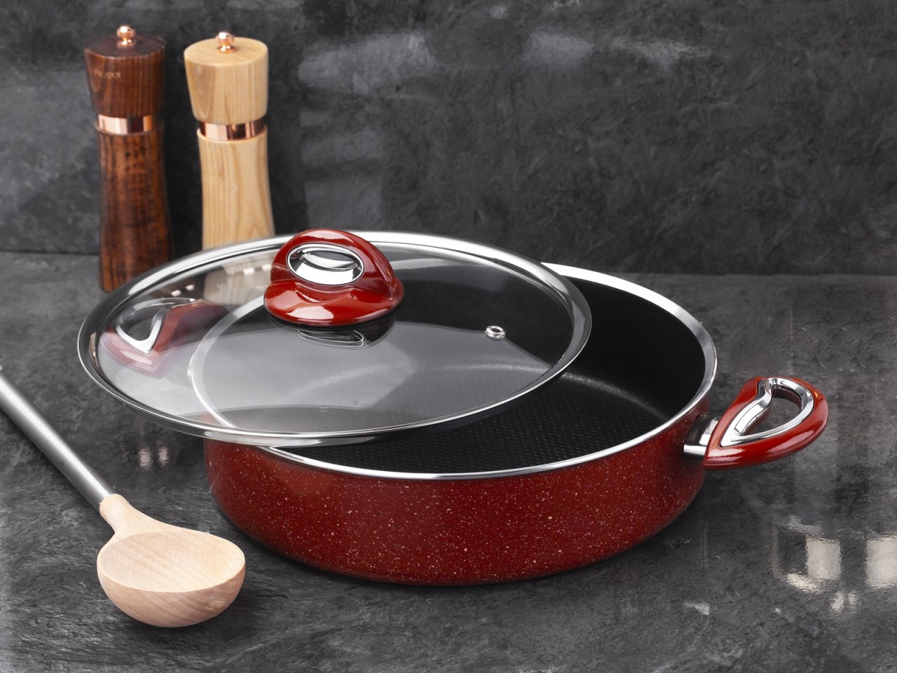 Taç 24 Cm Granit Basık Tencere TT-1115