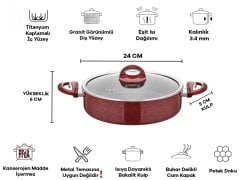 Taç 24 Cm Granit Basık Tencere TT-1115