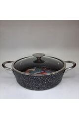 Oms 24 Cm Granit Kısa Tencere Siyah İndüksiyon 3316