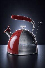 Acar Su Isıtıcı Düdüklü 3 lt Kırmızı GLD-10047/6