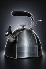 Acar Su Isıtıcı Düdüklü 3 lt Siyah GLD-10047/6