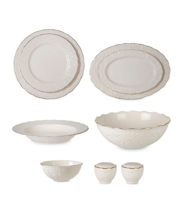 İpek Porselen 55 Parça Pera Yemek Takımı Altın