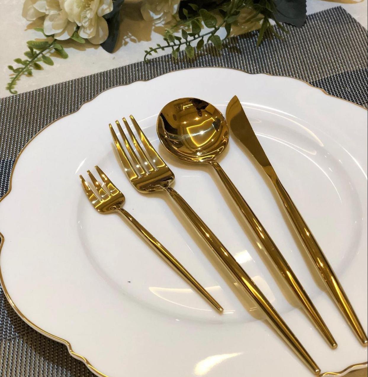 Aymet 24 Parça Gold Çatal Kaşık Bıçak Takımı Aym1600D