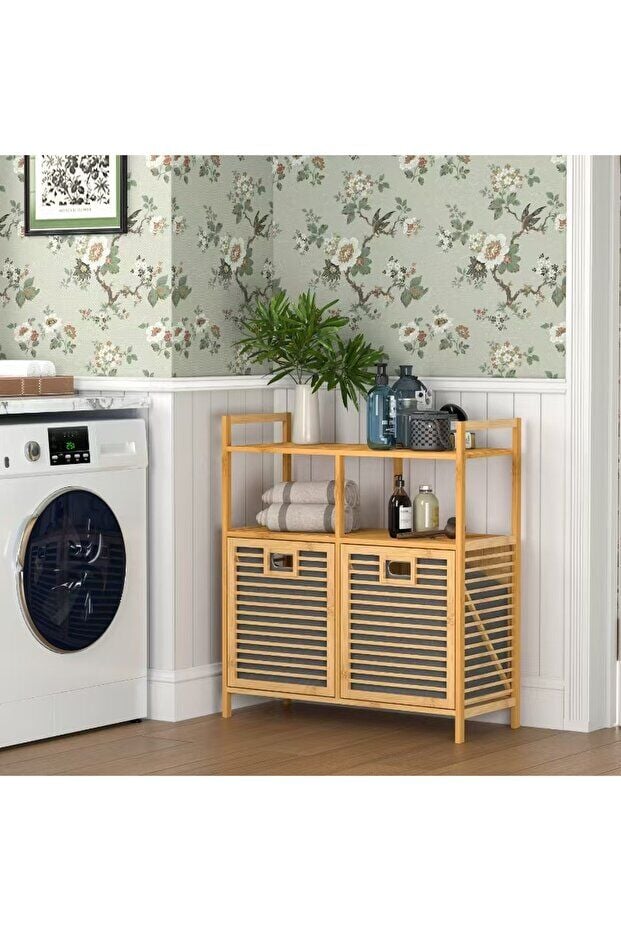 Mien Bambu Çamaşır Sepeti 2 Li 80X33X88 Cm JW-0127