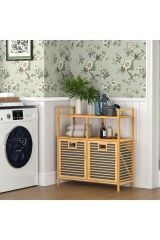 Mien Bambu Çamaşır Sepeti 2 Li 80X33X88 Cm JW-0127