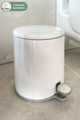 Primanova Cigo Pedallı Çöp Kovası 6 lt Beyaz/Gri M-E41-01-07