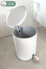 Primanova Cigo Pedallı Çöp Kovası 6 lt Beyaz/Gri M-E41-01-07