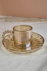 Perotti Kahve Takımı Ringo Line Amber Cam 15930