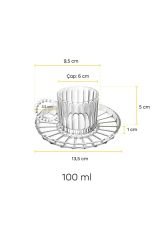 Perotti Kahve Takımı Ringo Line Amber Cam 15930