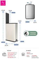 Primanova Çelik Çöp Kovası 40 LT Yüzey/Siyah  M-E92-30-06
