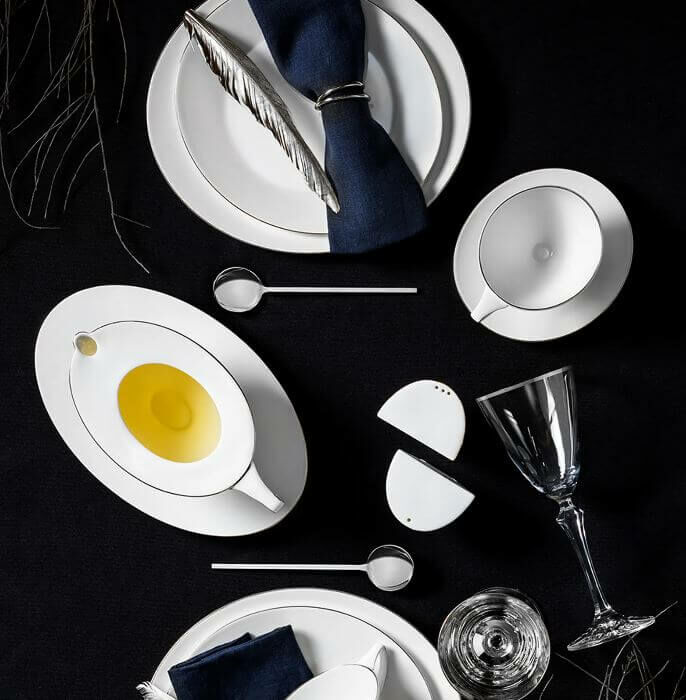 Jumbo Moon Platin 64 Parça 12 Kişilik Yemek Takımı