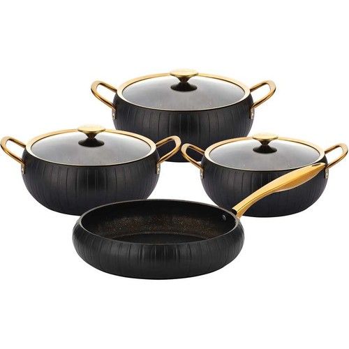Oms 7 Parça Tencere Seti Merıdıan Vz Gold Kapak 3528