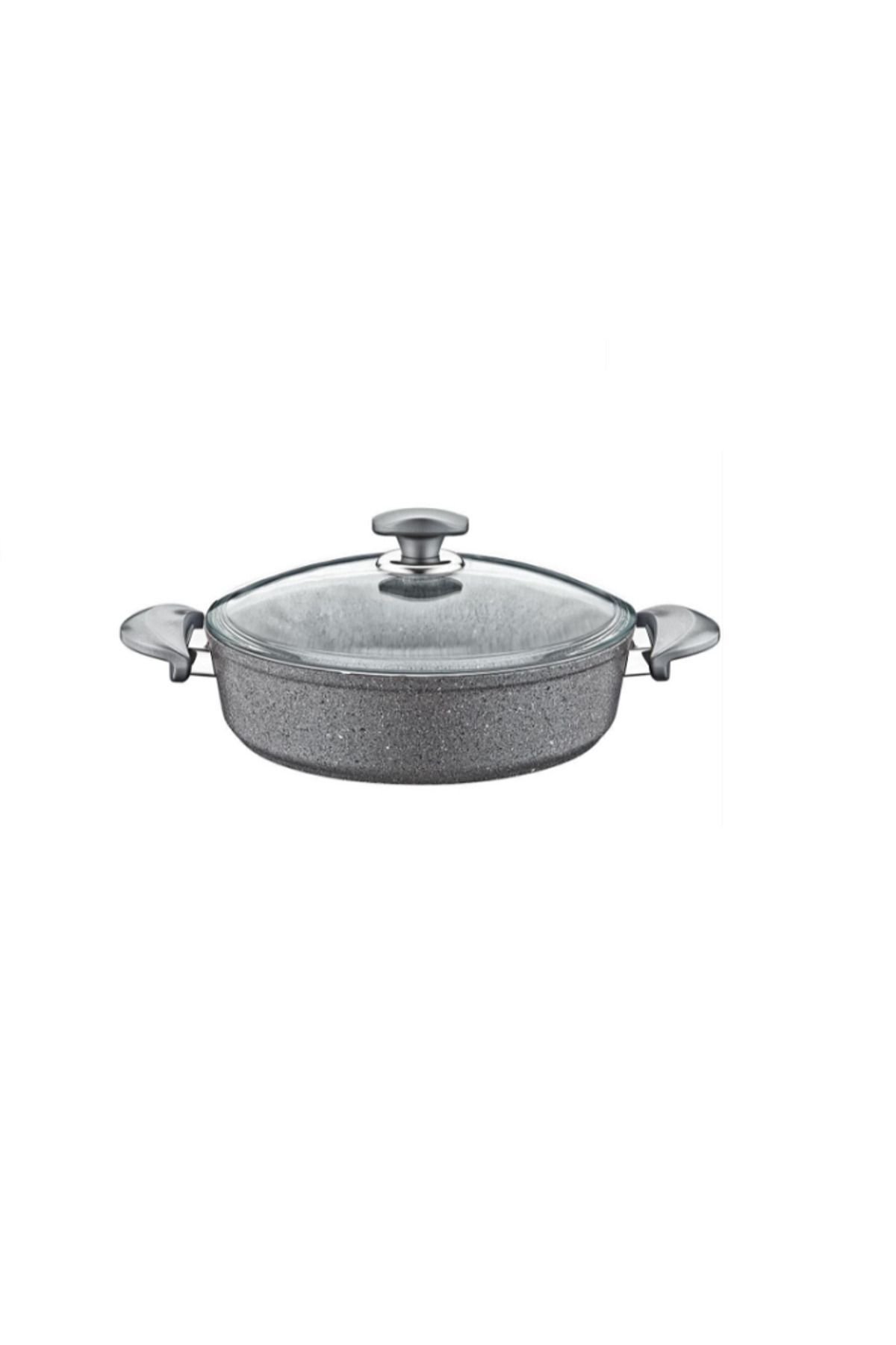 Oms 24 Cm Granit Kısa Tencere Gri 3310