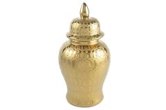 Mikasa Moor Altın Desenli Seramik Küp Kapaklı Vazo 53cm 347420