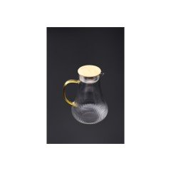 Arow Sürahi Cam Ahşap Kapaklı PM-2783