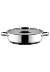Aryıldız Colombus Metal Kulp Cam Kapak 28 Cm Kısa Tencere