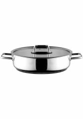 Aryıldız Colombus Metal Kulp Cam Kapak 24 Cm Kısa Tencere