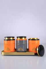 Acar Kavanoz Seti 3 Lü Pansy Posy Cam Tepkili KOH-05836