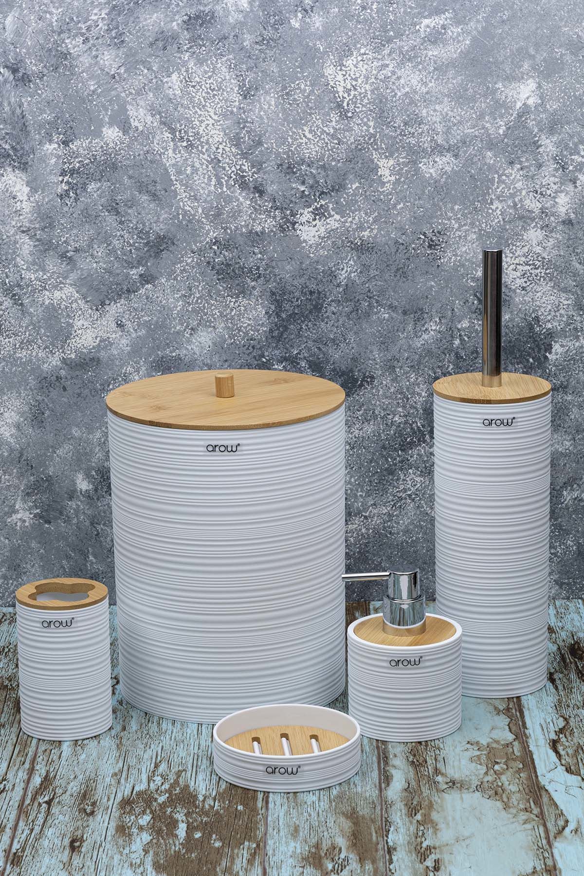 Arow Banyo Seti Jade 5 Parça Beyaz TR-3041