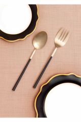 The Mia Salata Servis Seti Bianco Siyah Gold Ckb0248
