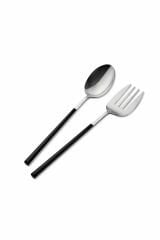The Mia Salata Servis Seti Bianco Siyah Gümüş Ckb0224