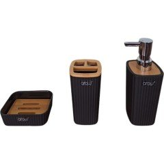 Arow Banyo Seti Akrilik 5 Parça Siyah TR-3526