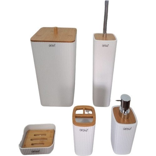 Arow Banyo Seti Akrilik 5 Parça Beyaz TR-3527