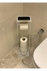 The Mia Tuvalet Kağıdı Stand Beyaz 54X15X12 Cm Glv0691