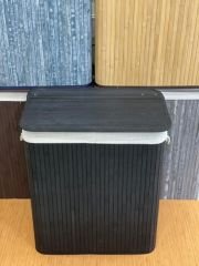 Sever Bambu Çamaşır Sepeti Dikdörtgen 2 Bölmeli 33565 Siyah