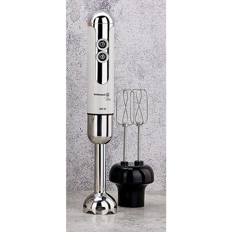 Korkmaz A447-14 Mia Mega Blender Set Vanilya/Krom