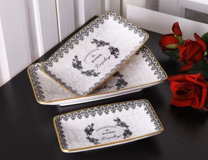 Gönül Kayık Tabak 3 Lü Dikdörtgen Rosehip G4101