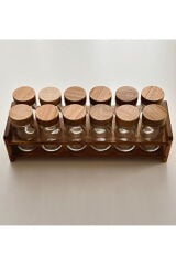 Mien Baharat Seti 12 Li Cam Bambu Standlı MIEN-8B76