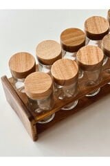 Mien Baharat Seti 12 Li Cam Bambu Standlı MIEN-8B76