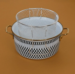 Glore Destina Premıum Emaye Siyah Desenli 22 Cm Tencere 81109