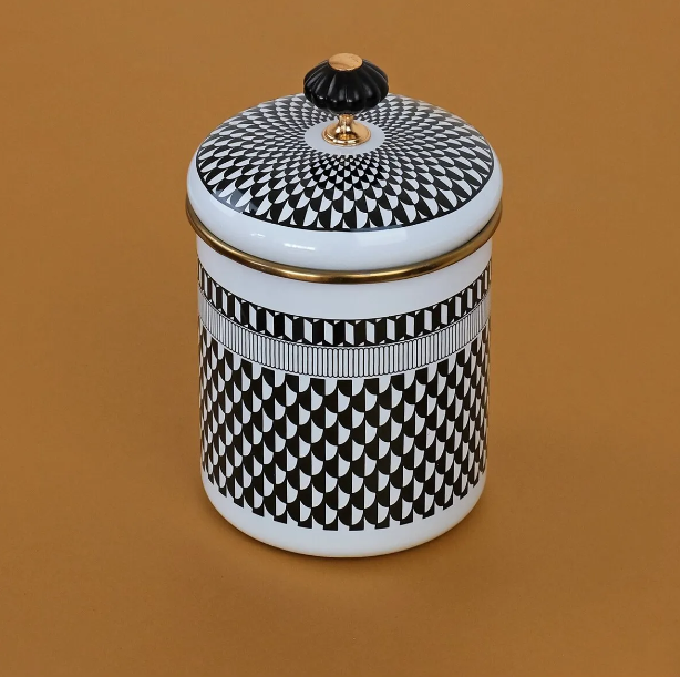 Glore Destina Desenli Emaye Siyah Desenli Baharatlık 12X14 Cm 81124