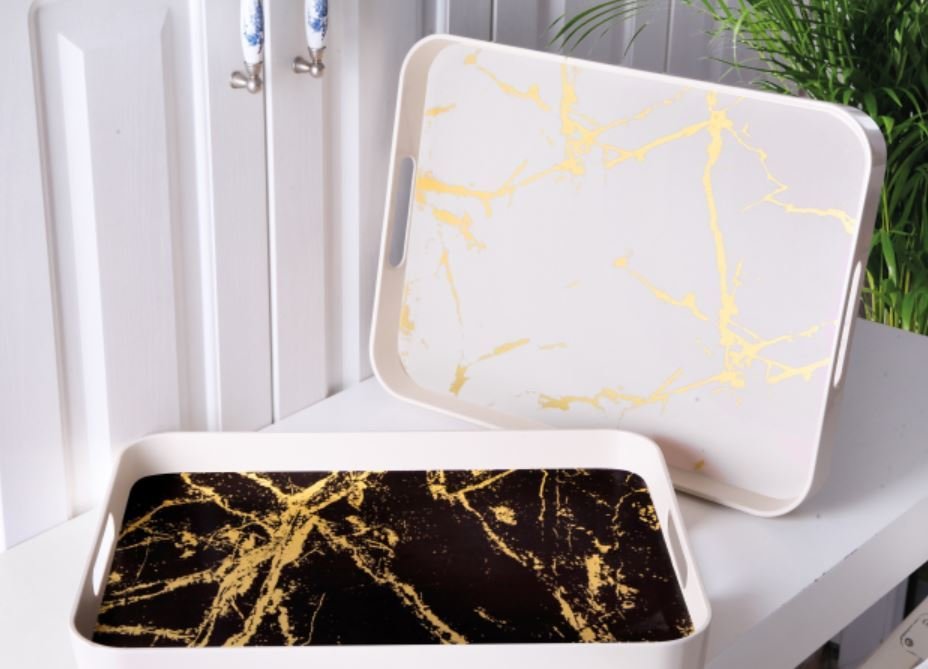 Gönül Tepsi Melamin Dikdörtgen Mermer 33X44 GM6020