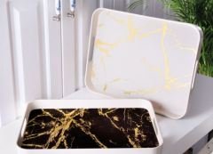 Gönül Tepsi Melamin Dikdörtgen Mermer 33X44 GM6020